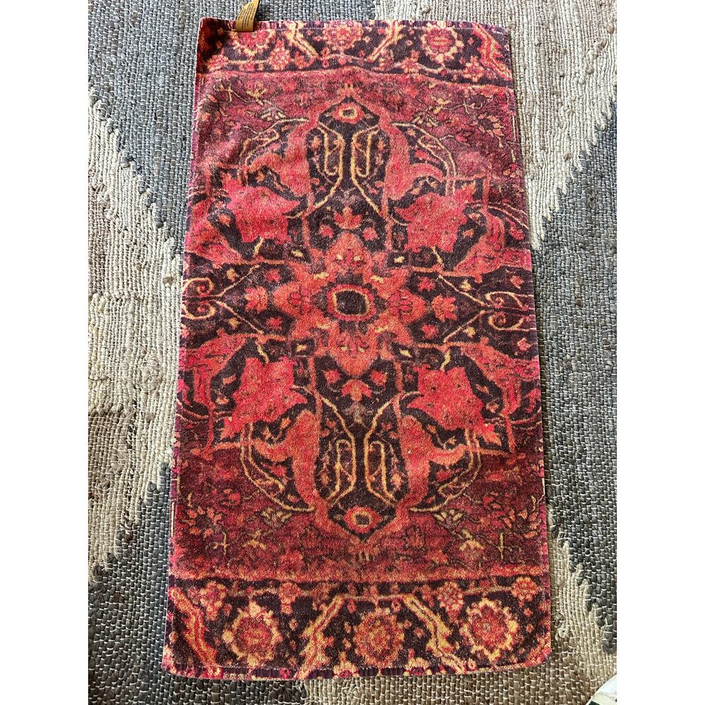 Fresco Towel Casbah Rug Sunset Orange - Hand Towel feet mat brown thick cotton